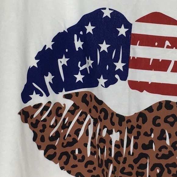 DAISY RAE Graphic T Shirt Lips Animal Print American Flag July 4th Plus Size 3XL - Picture 7 of 8